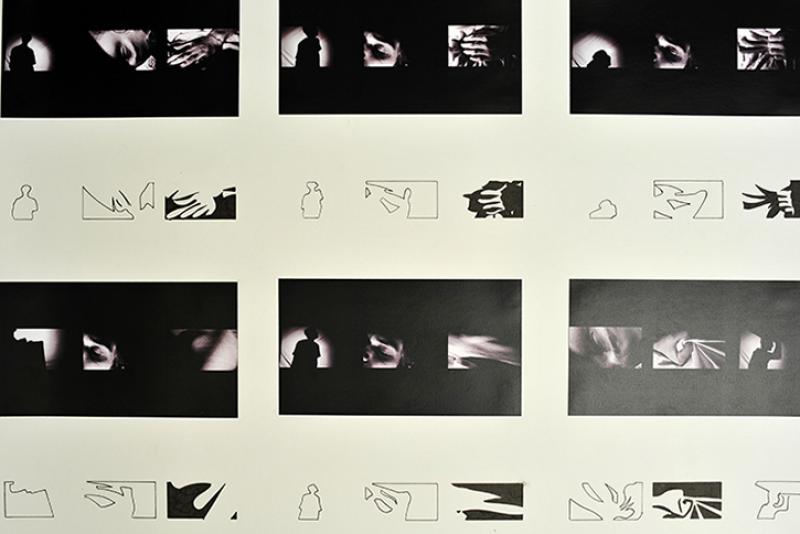 There are three sequences in this film. Filling the negative space in six still images of the film. 